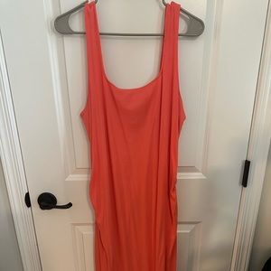 Maternity ribbed midi dress